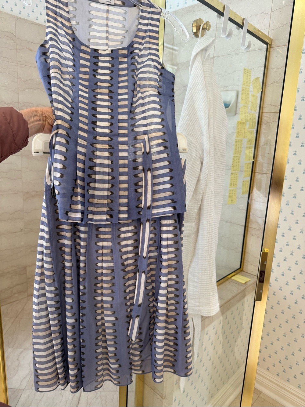 Akris Punto Striped Blue and Cream Tunic Dress